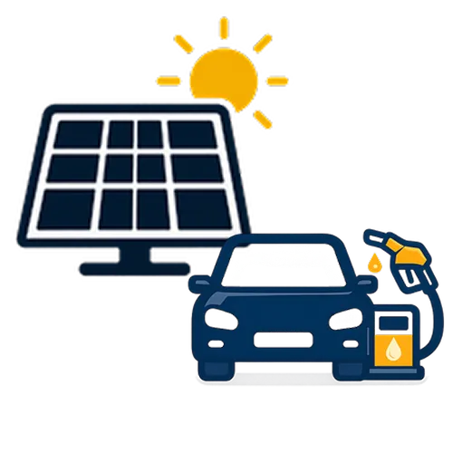既設太陽光発電とガソリン車