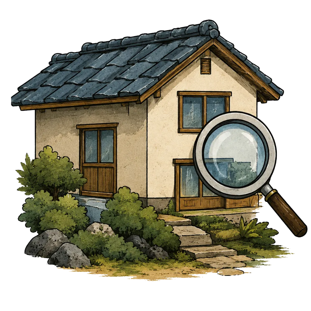 住宅の状態を確認する現地調査